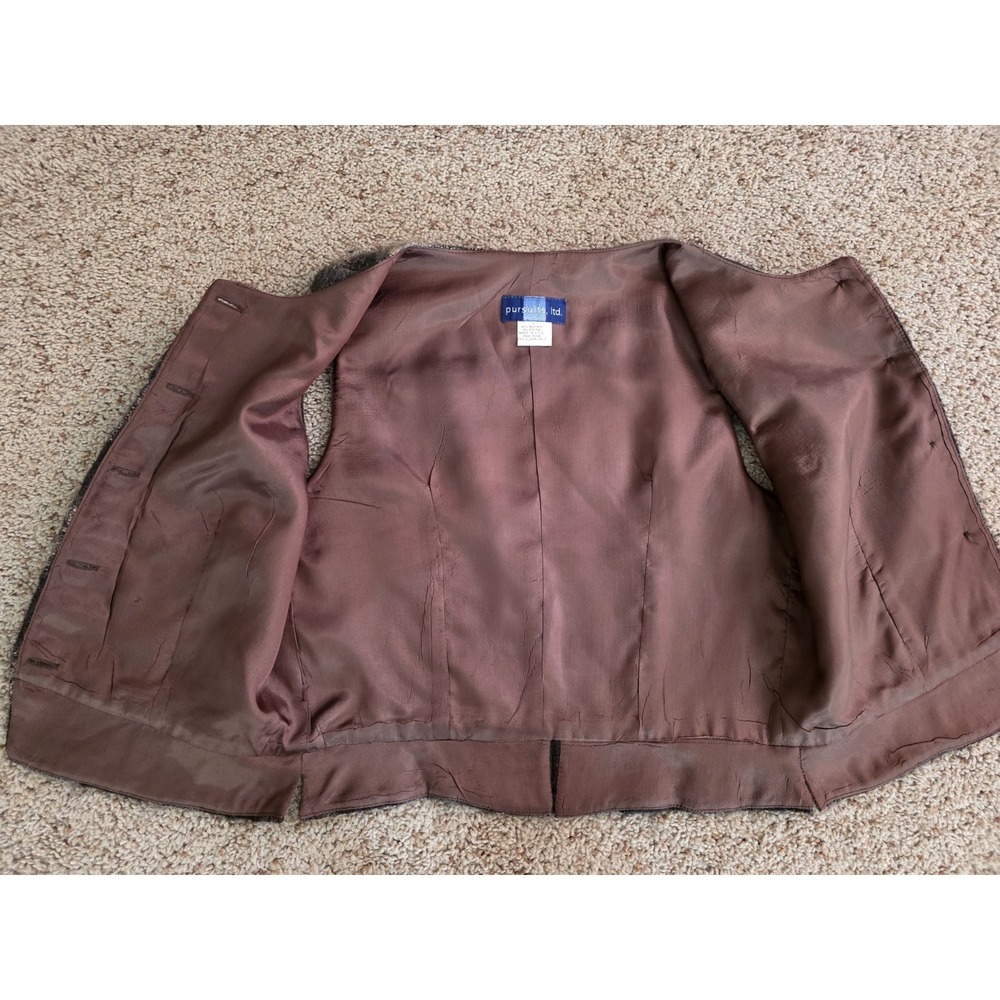 Pursuit Ltd.‎ Mohair Wool Vest Womens 12  USA Authentic Rugged Wear Plaid Nylon - Picture 6 of 8